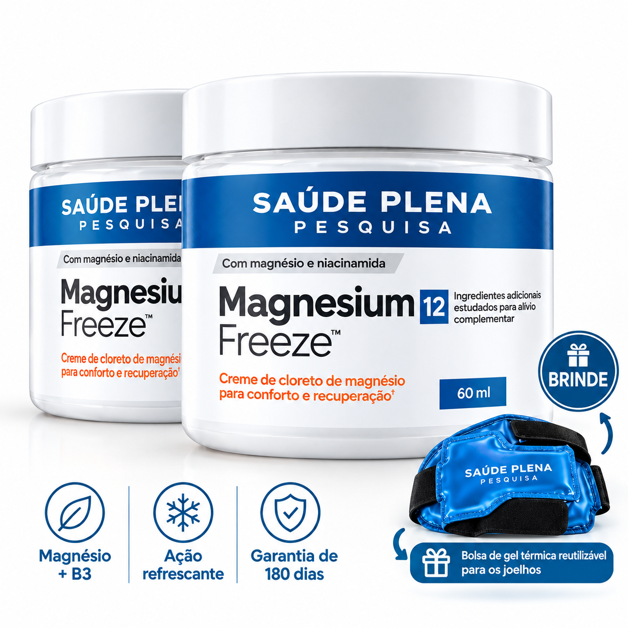 MagnesiumFreeze — Creme de magnésio de ação tripla — 2 unidades