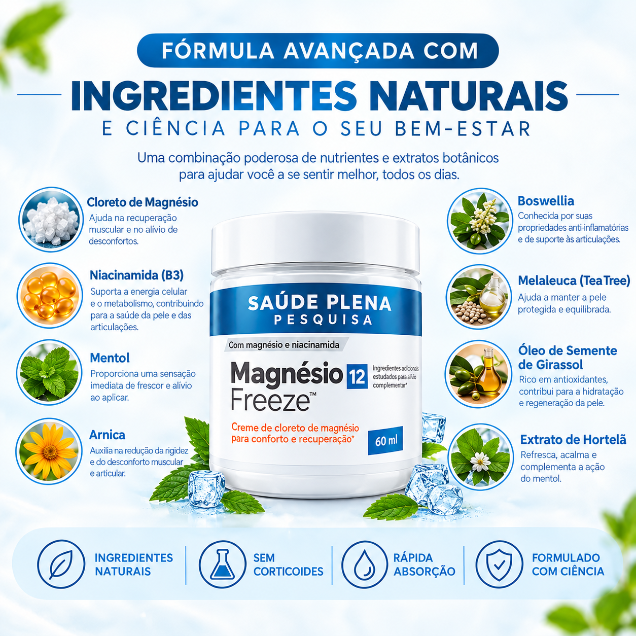 Rótulo original e ingredientes de MagnesiumFreeze